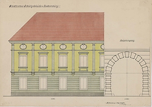 Fassadenplan Städtisches Schulgebäude, 1929, Konrad Spranger. Sammlung Wagner